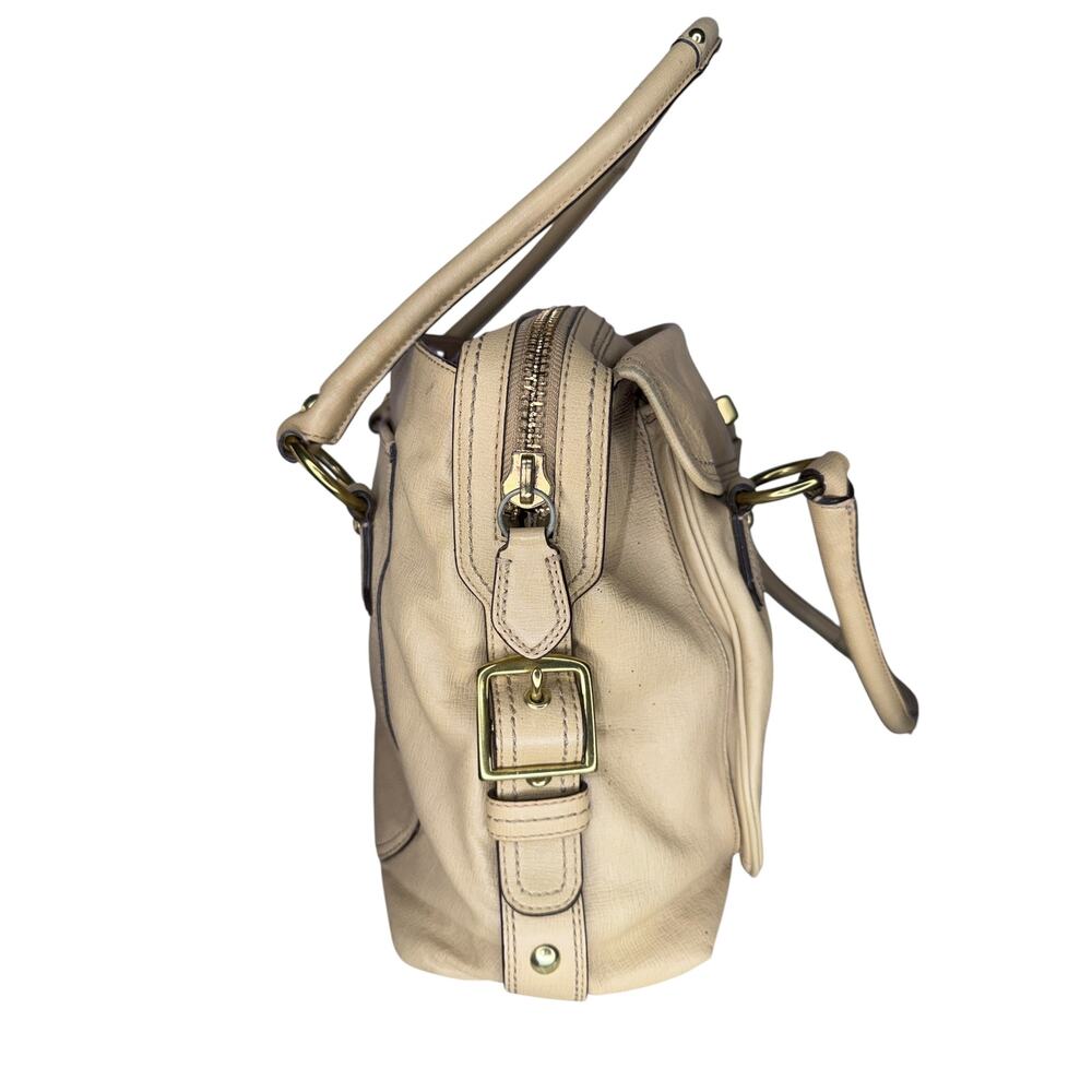 Coach XL Addison Spectator Tan Satchel Shoulder Bag Turn Lock Gold Hardware - Picture 5 of 12